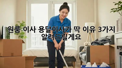 원룸 이사? 용달이사가 딱! 이유 3가지 알려드릴게요!