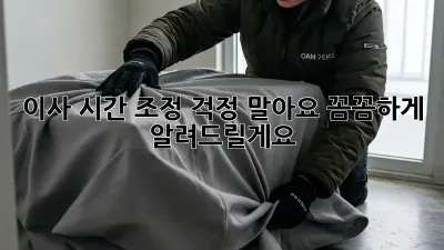 이사 시간 조정: 걱정 말아요, 꼼꼼하게 알려드릴게요!