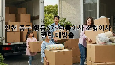 인천 중구 항동6가 원룸이사 소형이사 꿀팁 대방출! ✨